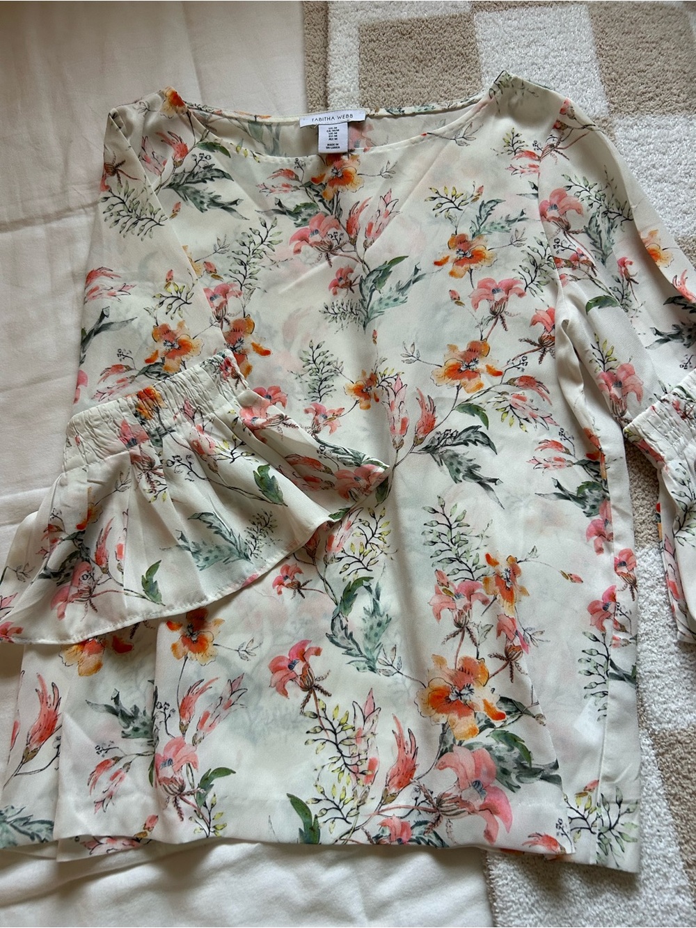 White Floral Blouse